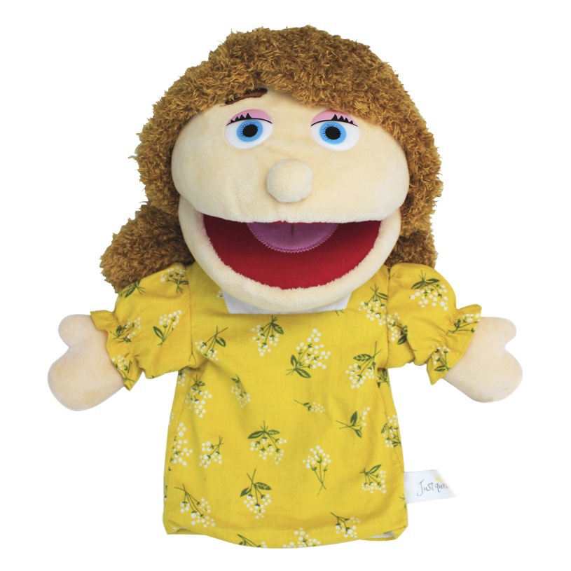 Lindo boca abierta familia marioneta muñeca de los niños educativos de peluche muñeca de juguete jardín de infantes cuento marioneta