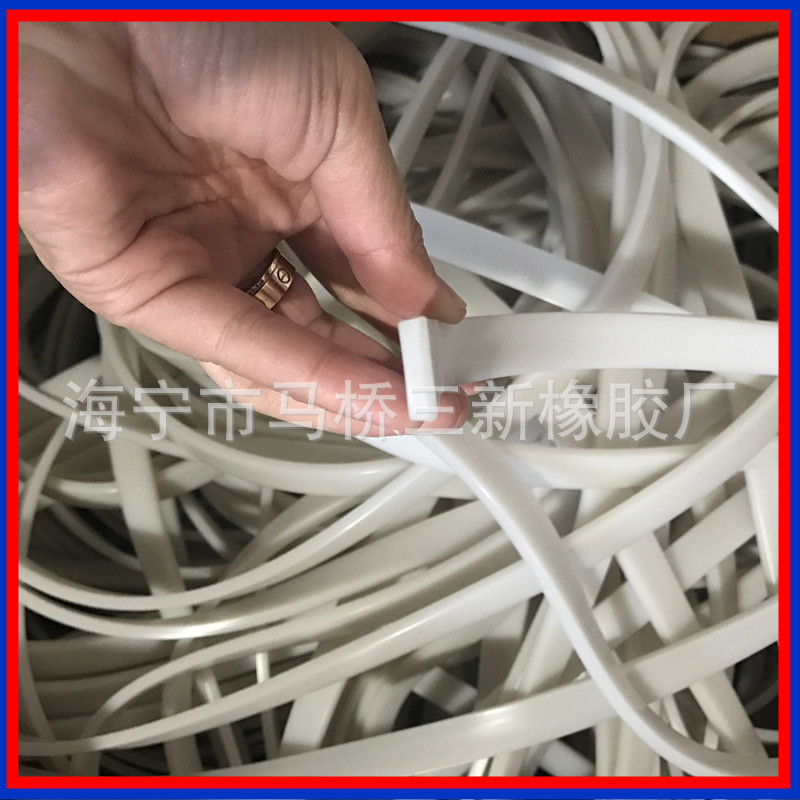 乳白色硅胶条 乳白色方条 10*2密封方条 涂层布硅胶条 方形硅胶条