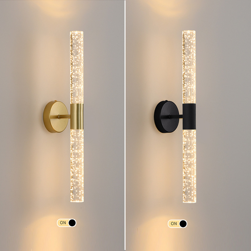 Luz de pared moderna red burbuja roja decoración de sala de estar lujoso fondo simple lámpara larga luz cabecera de cama