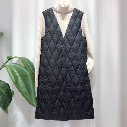 Foreign trade solid-color mid-length slim-fit cotton vest—new spring, autumn, and winter style waistcoat/vest for layering under tops, collarless outerwear.