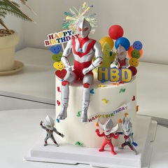 インターネット有名人の子供のケーキデコレーション漫画スーパーマンオーナメント男の子子供の誕生日パーティーベーキングドレスアッププラグインアクセサリー