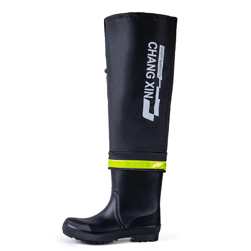 High-tube rain boots, above the knee, long water shoes, half-waist water pants, fishing boots, reservoir waterproof pants, rain boots, non-slip