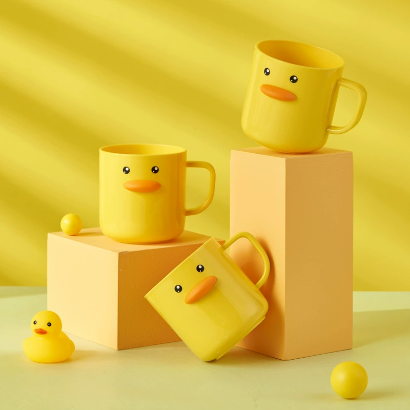B.Duck, детский забавный креативный мультяшный пластиковый стакан для полоскания рта для домашнего использования, простой и элегантный дизайн, защита от падения