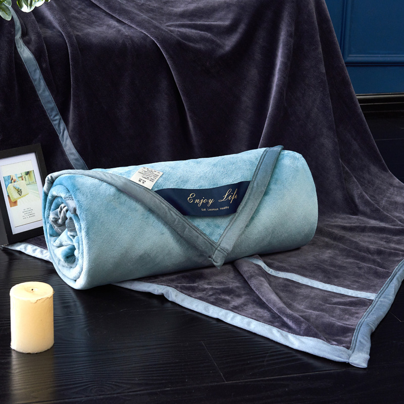 Color sólido engrosada piel manta cubierta de franela manta coral polar siesta manta regalo transfronterizo al por mayor