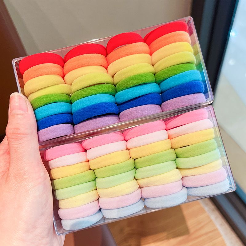 Niños de alta elasticidad no lesionan anillo de toalla de cabello niñas de color caramelo cuerda de correa de cabello bebé de cabello de cola de caballo alta tocado