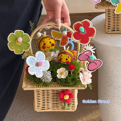 新しい子供の日ツイストスティックフラワーカードスナックブーケカードインターネット有名人手作り diy 花包装材料