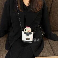 【零钱包-不含壳】水桶包款手机背夹时尚潮流通用型号斜挎绳链条