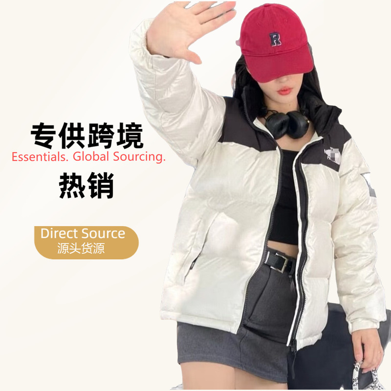 Cross-Border High-End Large Checkered down Jacket 1996 Retro Short Puffer Jacket Unisex 700 Fill Power Windproof