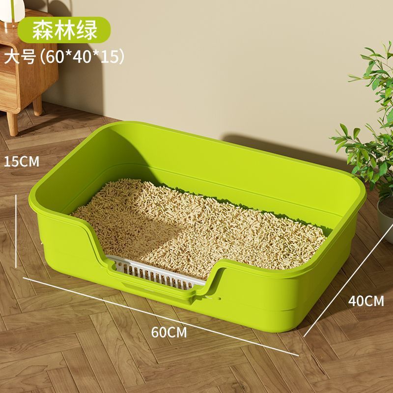 Multifunción de gran tamaño a prueba de salpicaduras, baño para gatos semicerrado, fácil de limpiar, suministros para mascotas esenciales para gatos