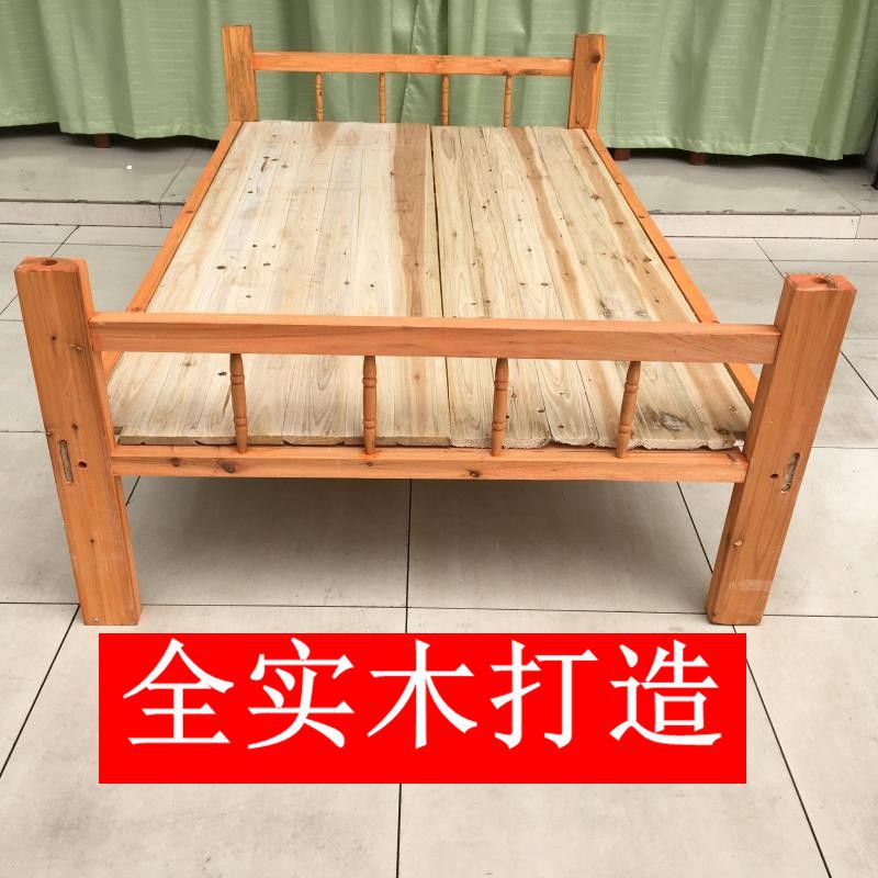 杉木床实木单层床学校宿舍出租房实惠简单实用床1.2米1.5米特价-阿里巴巴
