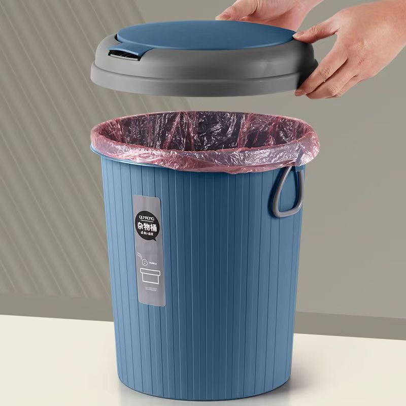 Bathroom-Specific Pop-Up Lid Trash Can, Stylish Design, Press-Type Round Wastebasket for Kitchen and Dormitory Bathroom-Specific Pop-Up Lid Trash Can, Stylish Design, Press-Type Round Wastebasket for Kitchen and Dormitory