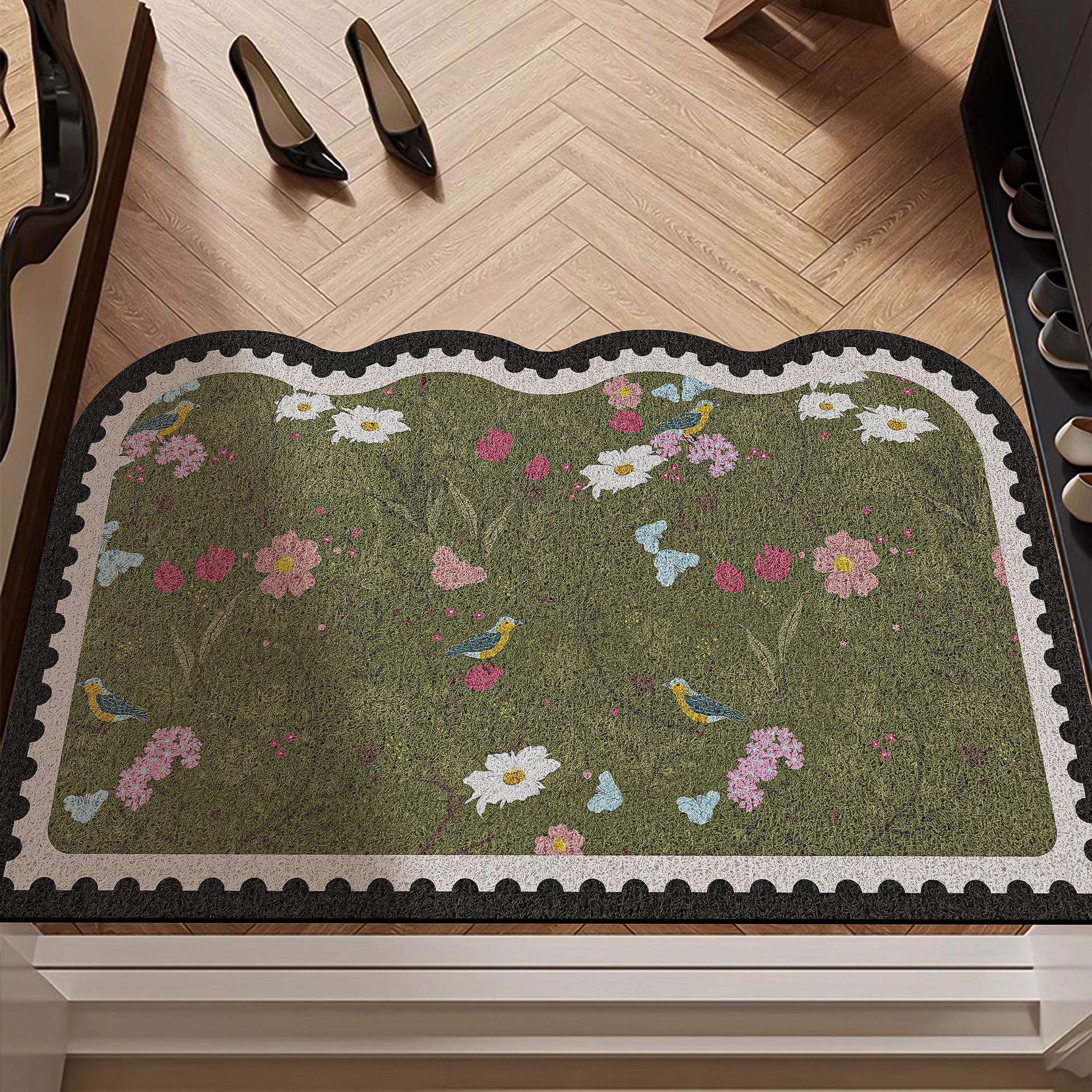 Alfombra de piso de puerta de entrada alfombra de pedal de puerta de entrada anillo de seda doméstico alfombra especial de puerta interior y exterior alfombra antideslizante