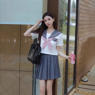 日系JK制服女原创水手服套装短裙甜美日常校供感日系学生学院风