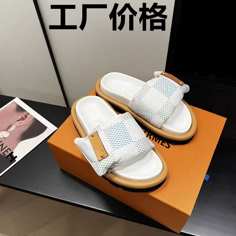 Высококачественные тапочки на толстой подошве с липучкой для женщин 2025, новая модная верхняя одежда, антискользящие джинсовые тапочки с надписью, экспорт.