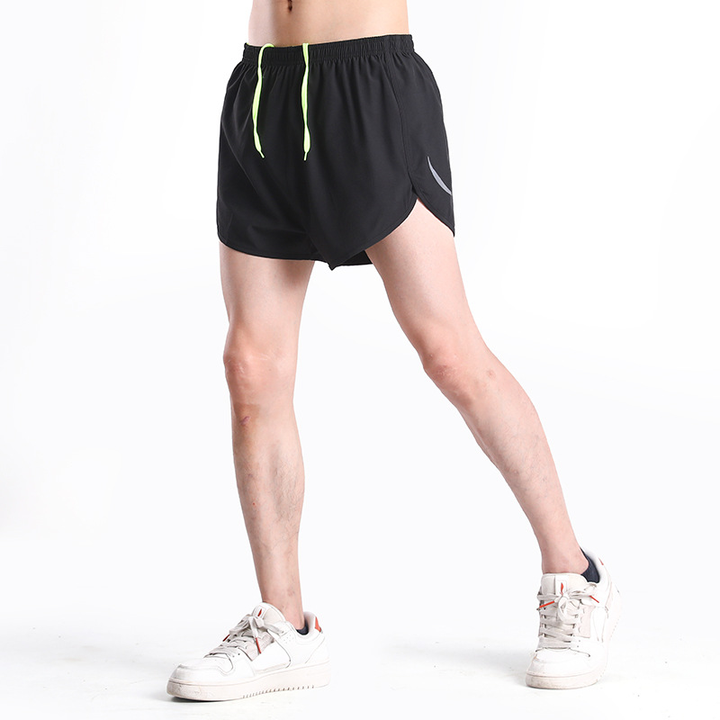 Pantalones cortos de atletismo masculinos trajes de entrenamiento de maratón de verano hielo rápido secado pantalones de tres puntos para correr y acondicionarse revestimiento físico