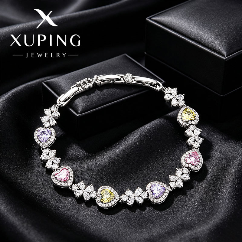 Pulsera de Corazón con Gemas de Aleación de Cobre para Mujer image 8