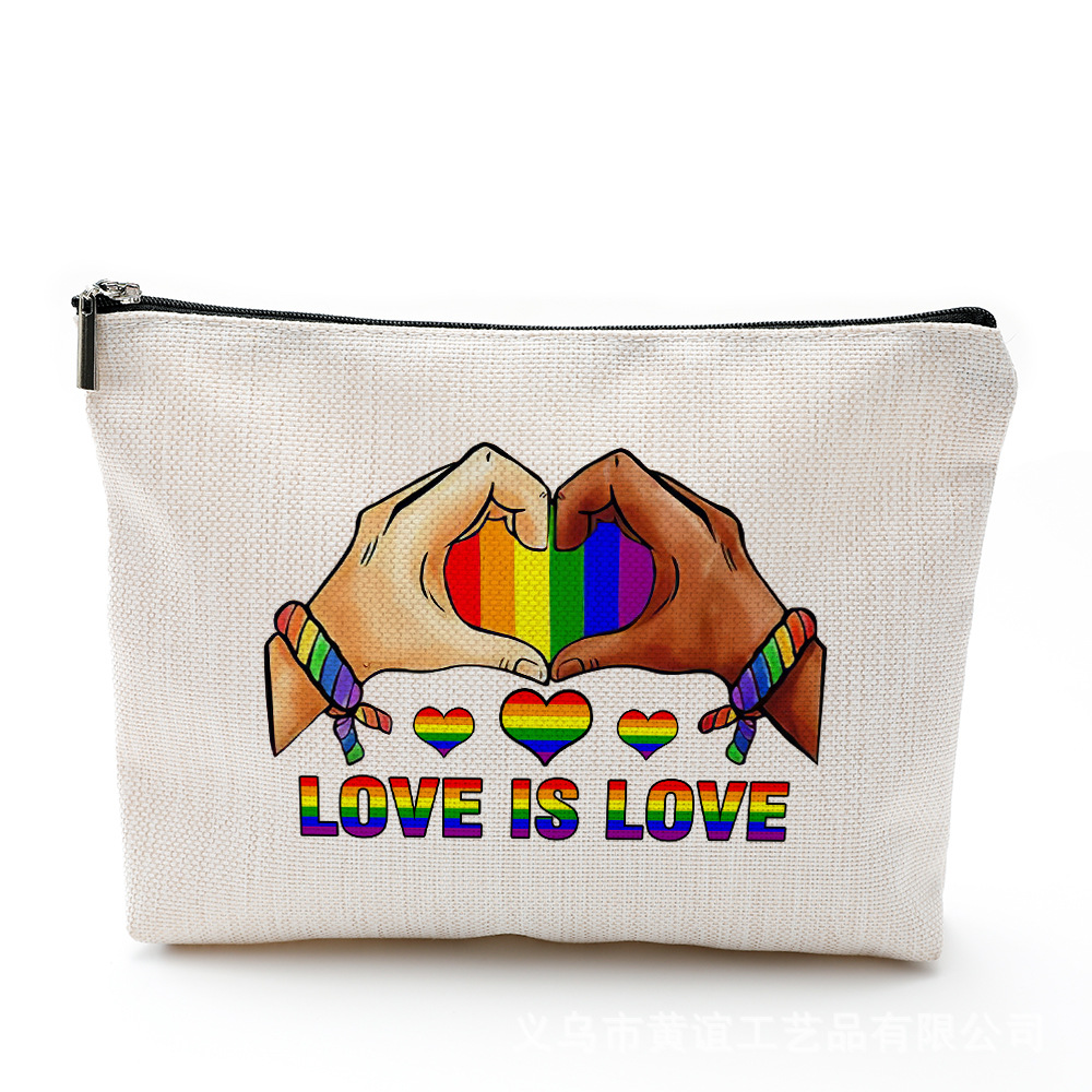 LBGT化妆包防水棉麻拉链袋 化妆品饰品收纳袋 旅行洗漱用品收纳包