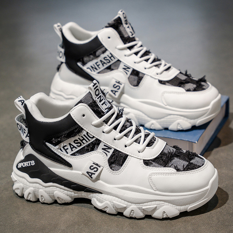 Zapatos de hombre de invierno al aire libre resistente al desgaste, zapatos deportivos de altura alta, zapatos casuales juveniles de alto valor en línea, zapatos de papá