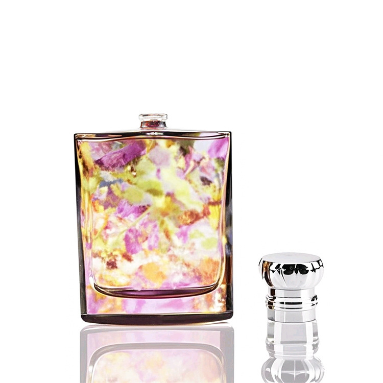wp100ml カラフルでユニークなガラス製の正方形の香水瓶、スプレーボトル、空瓶、キャップと組み合わせることができます|undefined