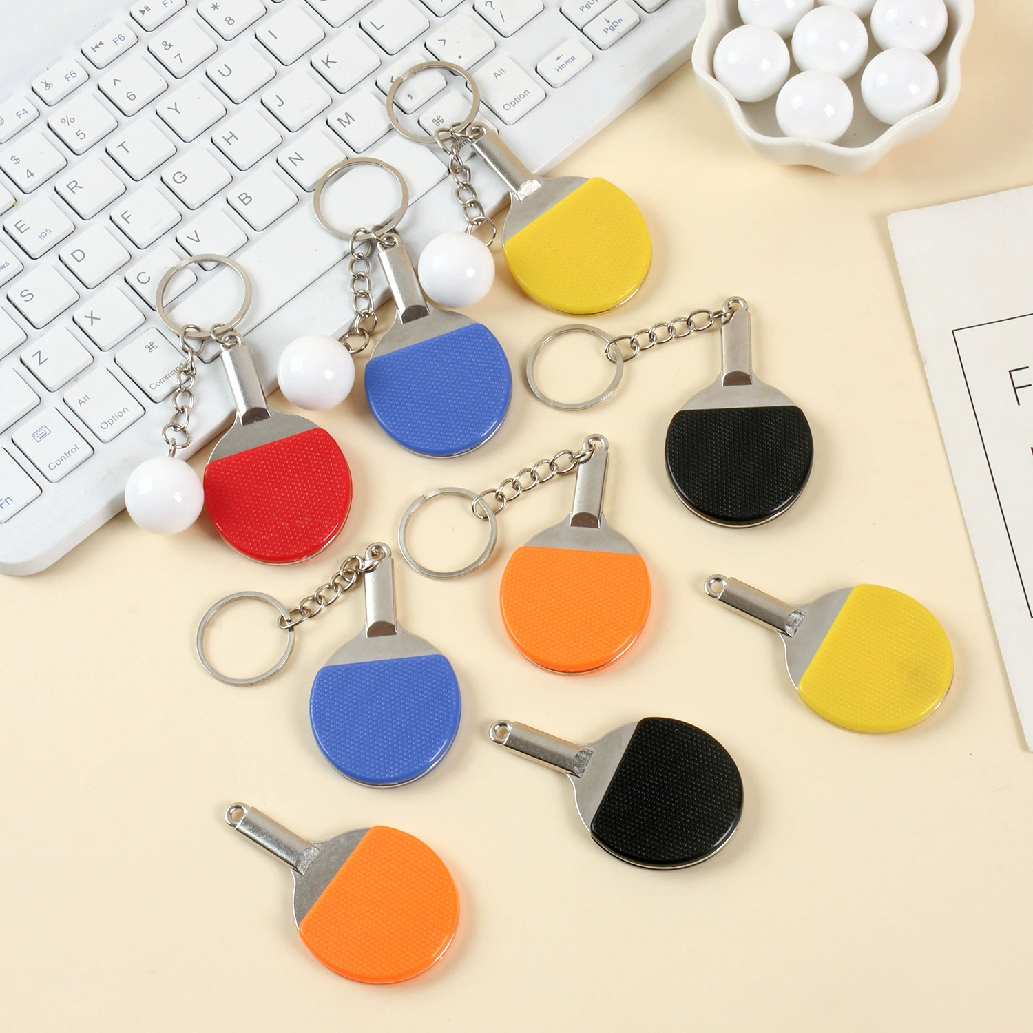 Small racket for table tennis, keychain, pendant, toy, (Cross-border trading), Birthday gift