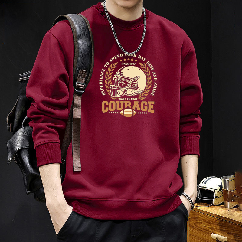 Suéter pesado para hombres primavera y otoño cuello redondo chaqueta de otoño nuevo chaqueta de hombre adolescente estadounidense