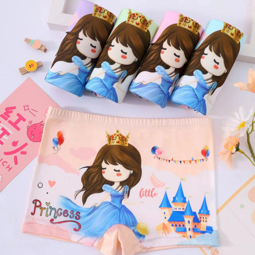 Children's underwear, female cartoon boxer briefs, girls triangle, small, middle and large children, princess boxer briefs, foreign trade wholesale