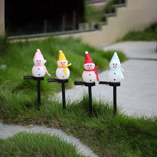 Amazon Christmas Snowman Solar Light Lawn Garden Light Outdoor Courtyard Landscape Decorative Light Colorful Light