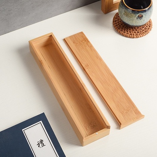 线香盒竹香插批发线香拖拉盖包装盒子天然楠竹木质卧香盒沉香檀香