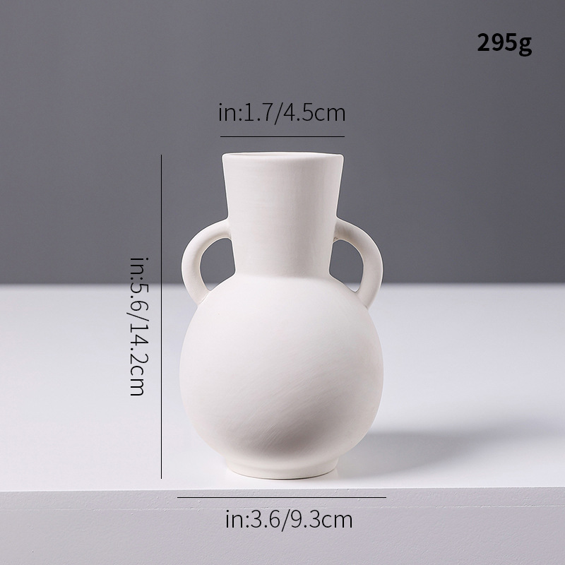 特別価格の白い素焼き陶器の小さな花瓶、ミニクリエイティブでシンプルなリビングルームの卓上ドライフラワー、フラワーアレンジメントの装飾品