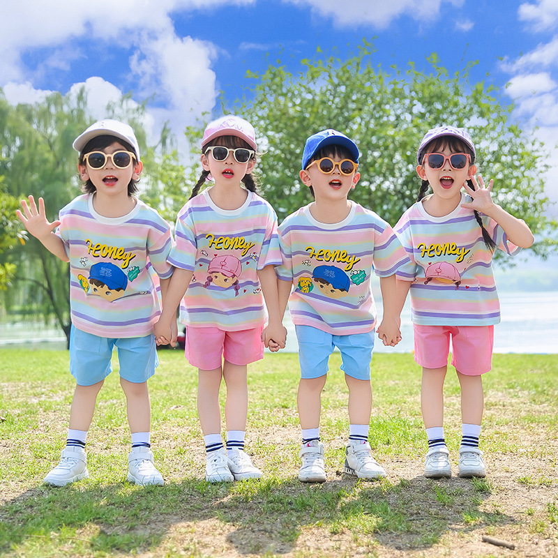 六一節兒童裝表演服動物短袖畢業照運動會新款男女童演出服幼兒園