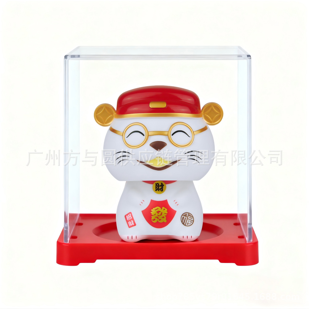 2 pulgadas energía solar mini gatos de fortuna mini mini mini oficina de escritorio suministros de automóviles decoración