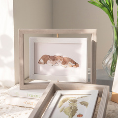 Double-sided rotating photo frame with engraved logo and creative bedroom decorations 6 inches 8 10 inches washed photos made into photo frames for table setting