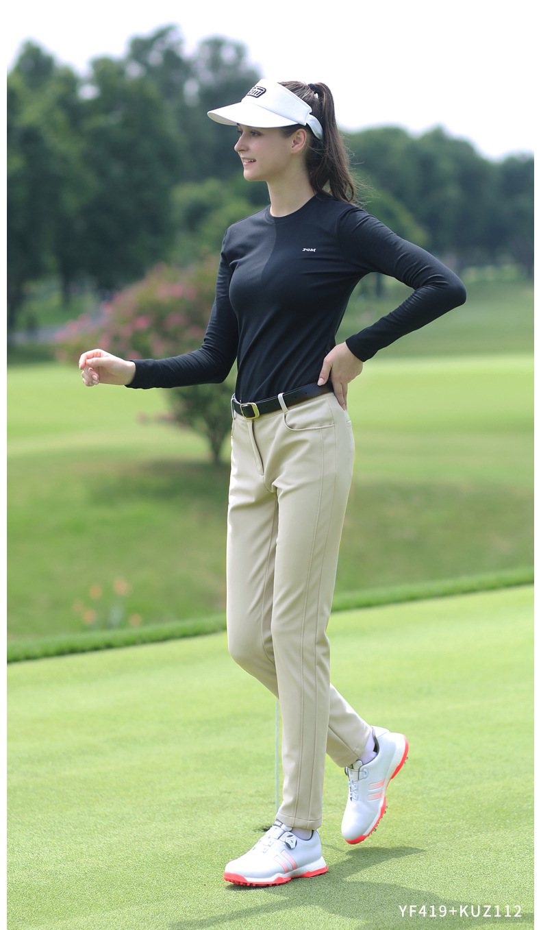 Quần golf nữ dài ống đứng mùa thu chống lạnh — KUZ112-Quần Golf Nữ Kaki, KUZ112-Quần chơi gôn nữ màu xanh nước biển, KUZ112-Quần Golf nữ màu đen chi tiết 10