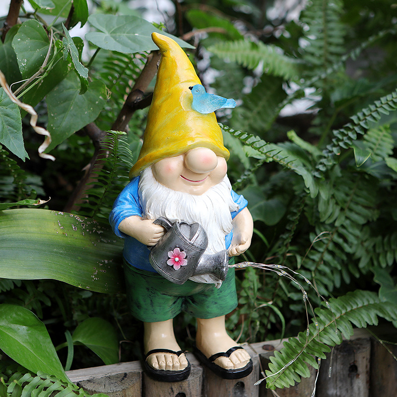 Estilo pastoral transfronterizo enano decoración patio al aire libre lámpara de césped decoración de jardinería regalo creativo decoración de la escultura