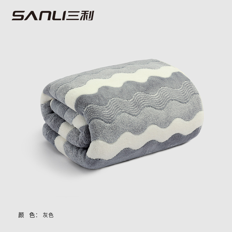Sanli バスタオル 90*170 特大厚手バスタオルクロスボーダーワイドカラーバスタオル吸水性水波紋 35*75 タオル|undefined