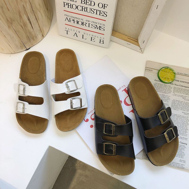 2026 Birkenstock Classic Export Flat Cork Sandals with Double Buckle for Men and Women, Summer Slippers