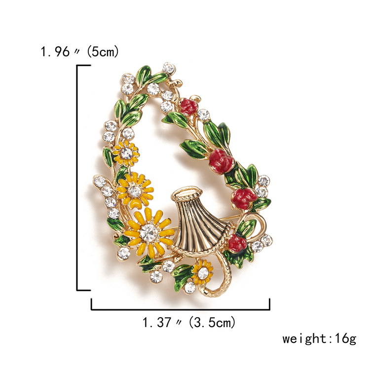 Fashion Flower Alloy Enamel Stoving Varnish Inlay Pearl Unisex Brooches display picture 6