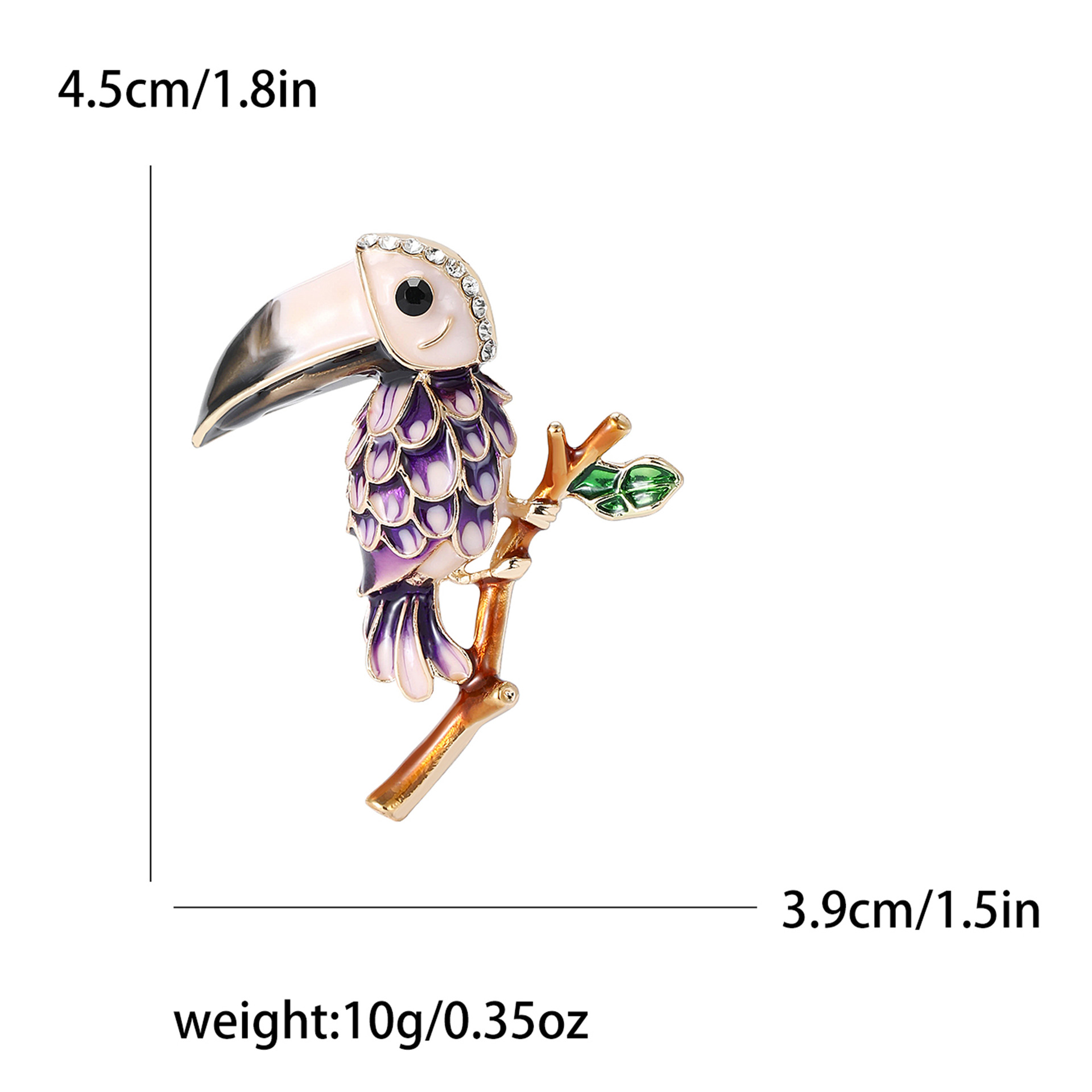New Cartoon Creative Alloy Enamel Parrot Brooch Exquisite All-match Men's and Women's Suit Coat Corsage Jewelry Pin