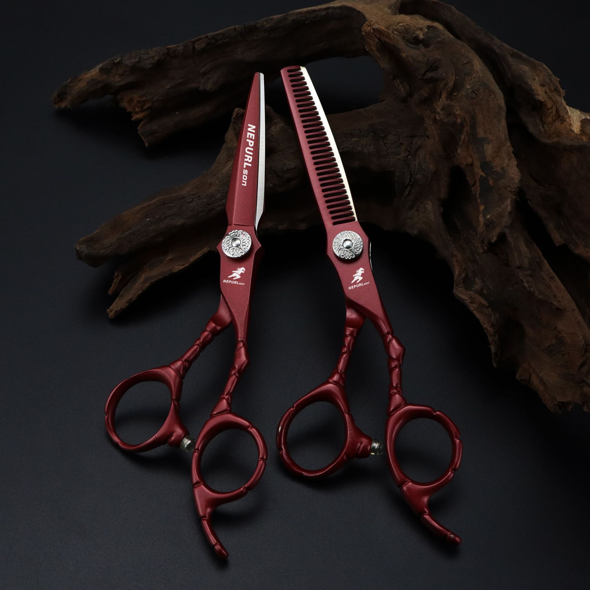 Professionelle Friseurschere Im Krokodilleder-design Rot_voghion.com