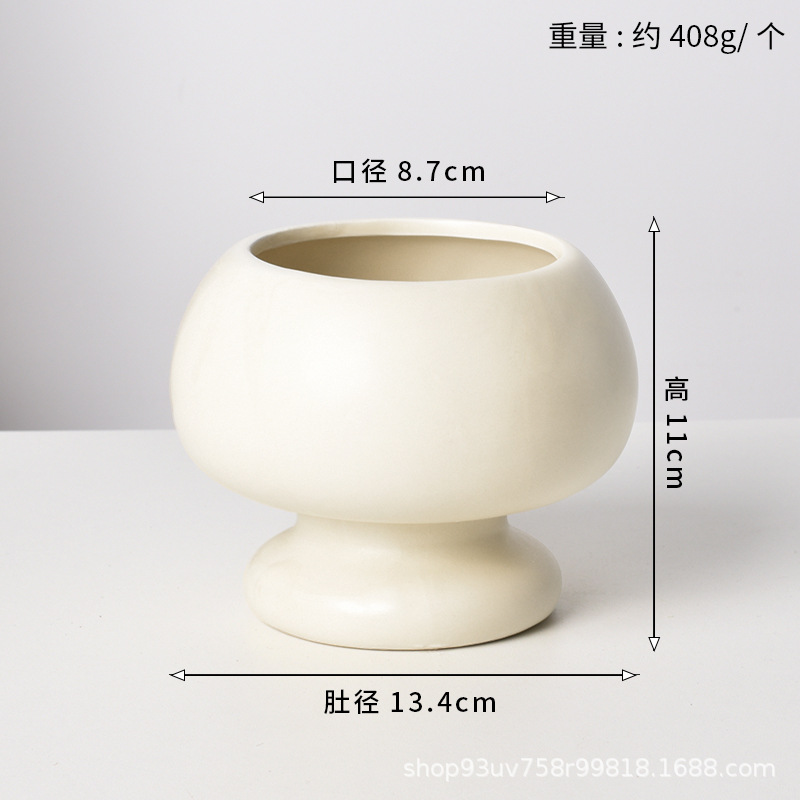 Pot de cerámica crema INS lujo ligero de alto nivel sensación de plantación de orquídeas mariposa simple orquídeas plantación de pot de porcelana blanca Dehua