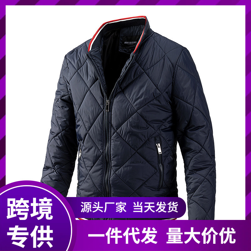 Chaqueta de comercio exterior transfronteriza de otoño e invierno ropa de algodón de moda collar de béisbol de diamantes de hombres talla grande chaqueta de hombre casual al por mayor