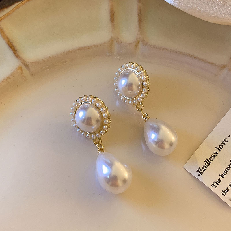 Pinzas para las orejas de perlas retro, sin orejas perforadas, pendientes simples de nicho, pendientes de pinzas para las orejas, pendientes, de lujo ligero, de alta calidad, bobinas para mosquitos, pendientes