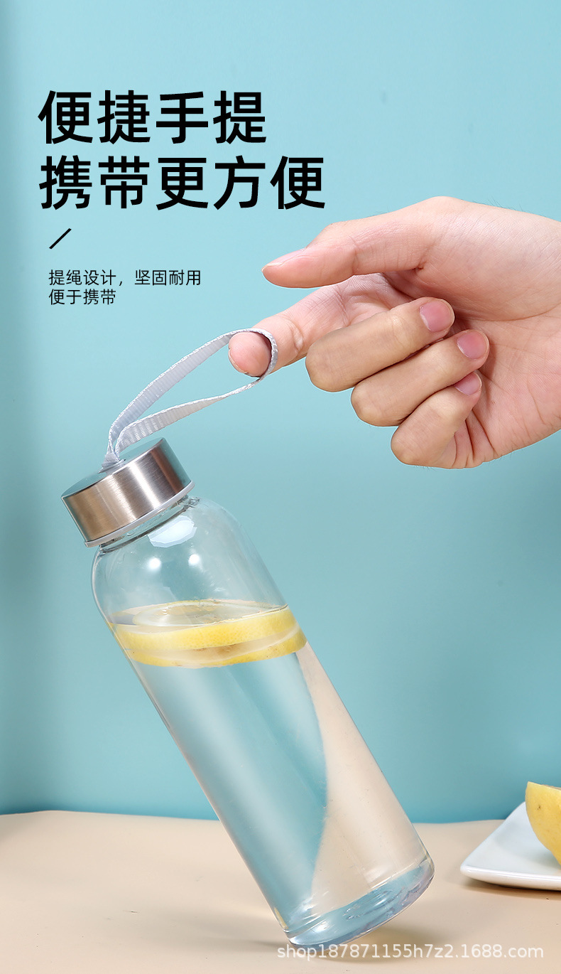 Kreative Wasserflasche aus Kunststoff mit Edelstahlverschluss, offener Sporttrinkbecher, tragbare Reisetasse, Studentenbecher, tragbare Weltraum-Tasse