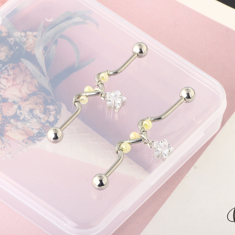 2022 Cross Love Ear Long Rod Earrings Piercing Jewelry Industrial Long Ear Rod Ear Bone Nails detail image 20