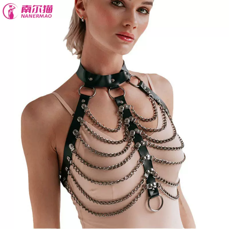 女用情调趣玩具皮革金属铝链条饰品性感穿戴伪娘ts用品调情玩具SM