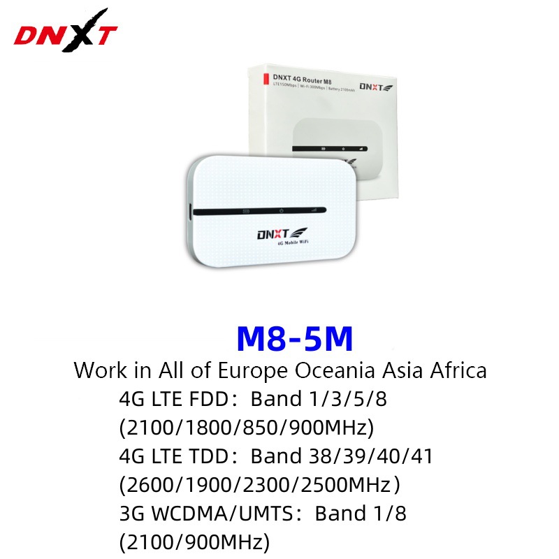 M8-DNXT三网车载便携随身wifi路由可插sim卡2100毫安电池4g路由器