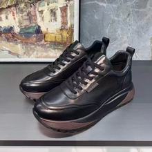 男人邦2025冬季新款商务休闲鞋男士厚底日常真皮男鞋百搭系带户外