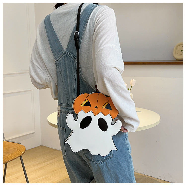 Halloween Small Bag 2024 New European And American Fashion Personality Funny Pumpkin Single Shoulder Small Round Bag_ipsvogv.com