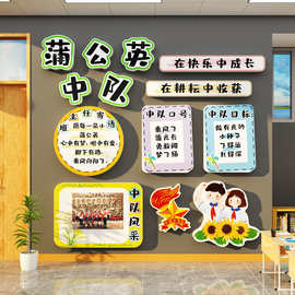 蒲公英中队角布置班级文化墙面贴教室装饰小学少先黑板报素材环创