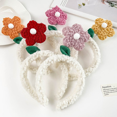 ins網紅同款毛絨小花發箍韓版可愛壓發洗臉頭箍甜美少女發窟髮飾